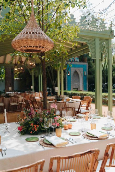 Reception table decor with flowers and candles at Hacienda Villa Luisa wedding in Seville