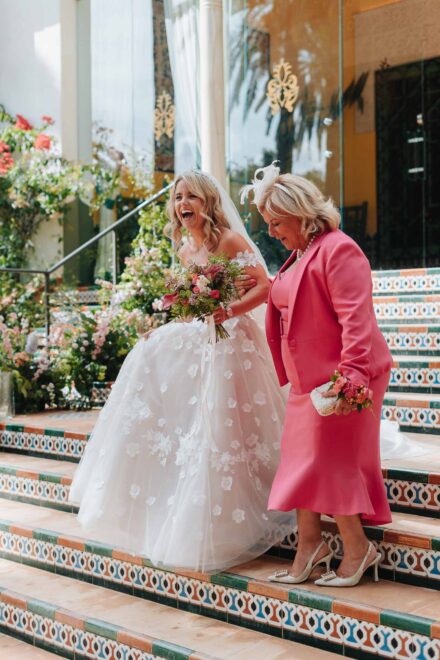 Bride entrance with mother emotional moment