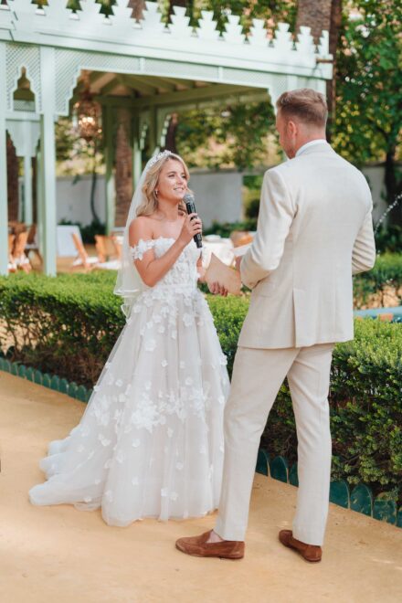 Groom reaction during ceremony vows