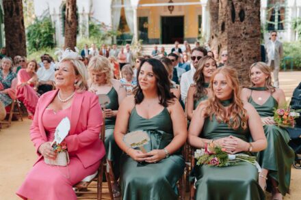Emotional wedding ceremony guests