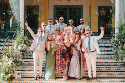 Fun candid moments during wedding cocktail in Seville