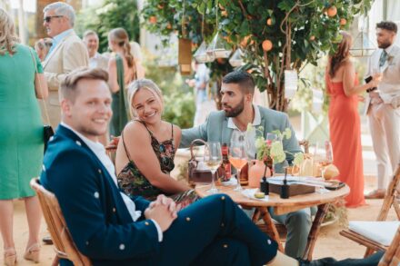 Fun candid moments during wedding cocktail in Seville